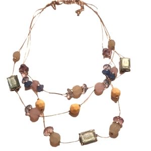 Ny vintage nwot station bead chain multi necklace